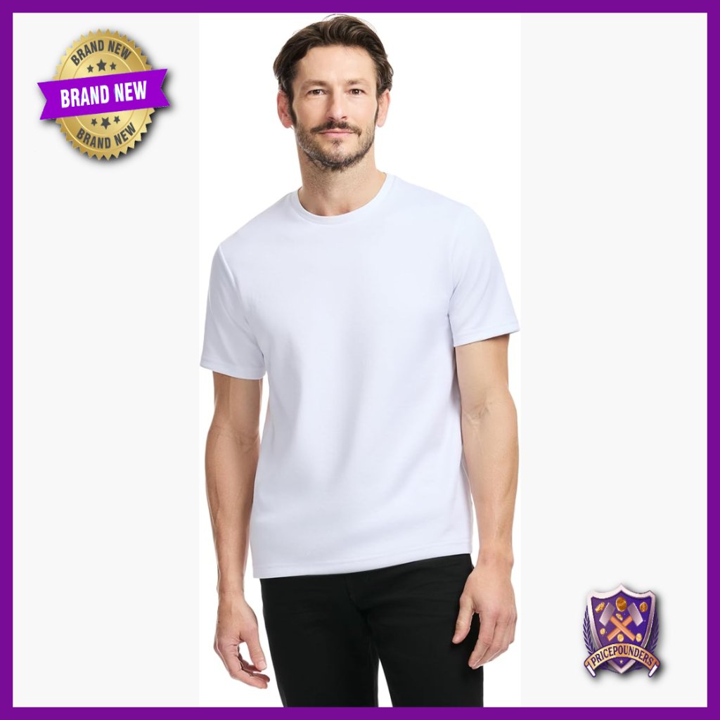 Men's Short Sleeve Crewneck T-Shirt, Cotton-Poly Blend, Classic Fit